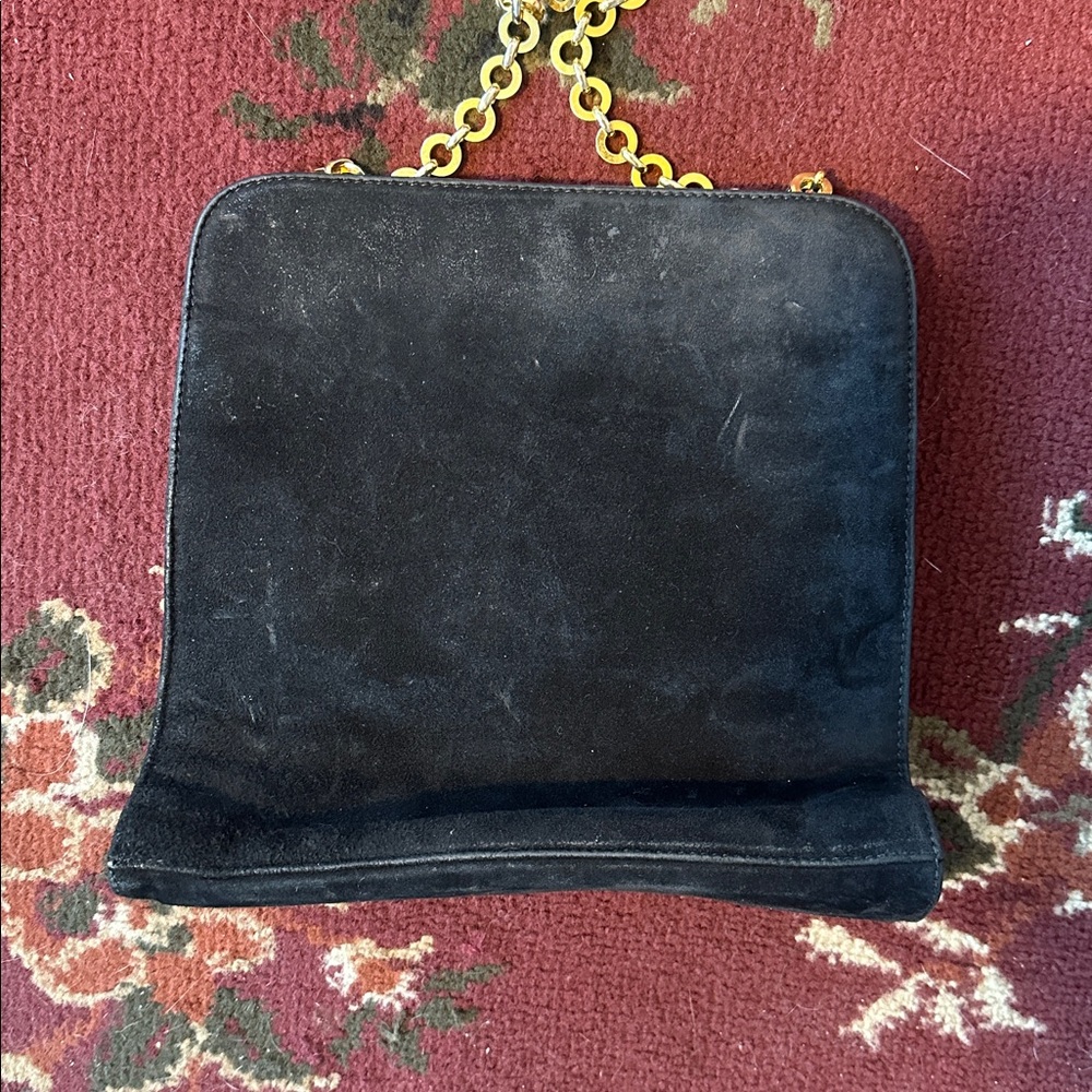 Vintage Ferragamo Gancini Shoulder - Crossbody Bag Gold Chain- Black -Gold Lock - Picture 15 of 15